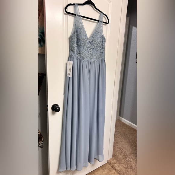 AZAZIE Dusty Blue Dress size 12 - Picture 1 of 10